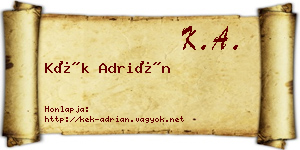 Kék Adrián névjegykártya