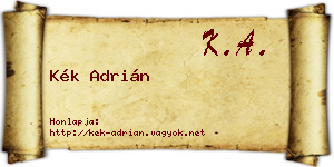 Kék Adrián névjegykártya